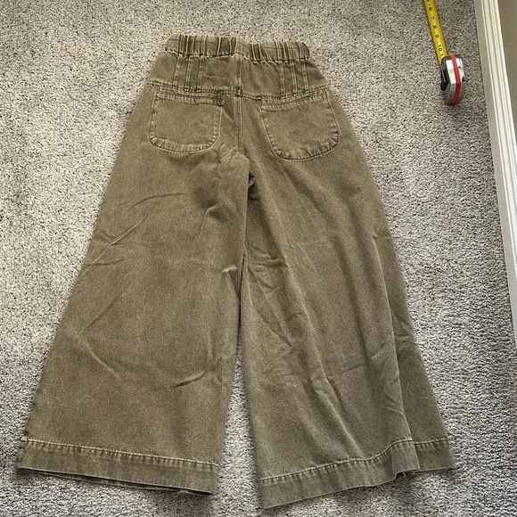 New So Me Wide-Leg Drawstring Pants ~ Olive - Picture 15 of 16